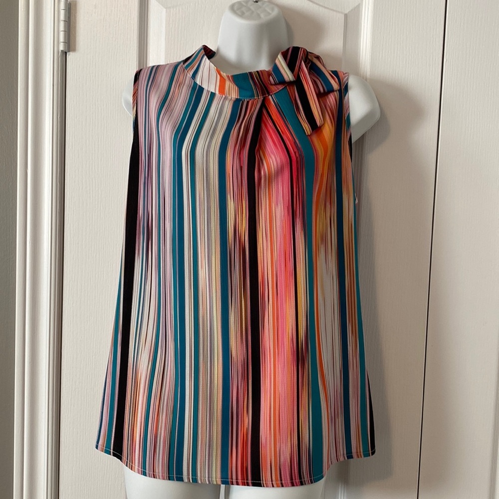 Molly Bracken Multicolor Striped Sleeveless Blouse